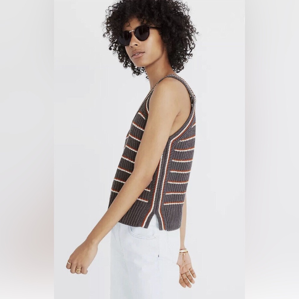 Madewell Top Womens S Stockton Sweater Tank in Stripe Knit